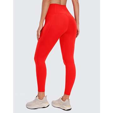 CRZ YOGA Women’s Butterluxe Workout Leggings – High Rise, 25 inches, Buttery Soft Dark Red