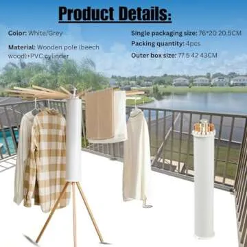 Tripod Drying Rack Clothing Foldable, Outdoor Clothes Drying Rack, Tripod Clothes Drying Rack for Laundry, Portable Clothes Drying Rack Space-Saving
