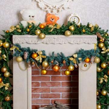 100 Feet Christmas Tree Beads, Christmas Tree Garland Decoration, Plastic Hanging Beads Garland Chain Roll for Xmas Home Mantle Fireplace Wreath Christmas Tree DIY Decoration Supplies