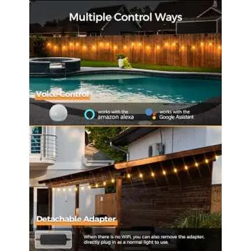 XMCOSY+ Outdoor String Lights 75Ft Smart Patio Lights, 32 ST38 Edison Bulbs, APP WiFi Control, Compatible with Alexa, 2200K, Waterproof Dimmable LED String Lights for Outside Patio Porch Yard
