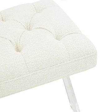 Elegant SAFAVIEH Couture Ivory Boucle X-Leg Bench