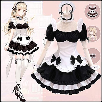 GRAJTCIN Women's French Maid Costume for Cosplay and Parties