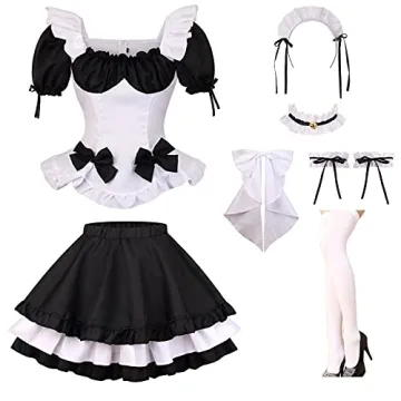 GRAJTCIN Women's French Maid Costume for Cosplay and Parties