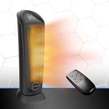 Lasko Portable Ceramic Tower Space Heater with Remote Control, 22.5 Inches, Black
