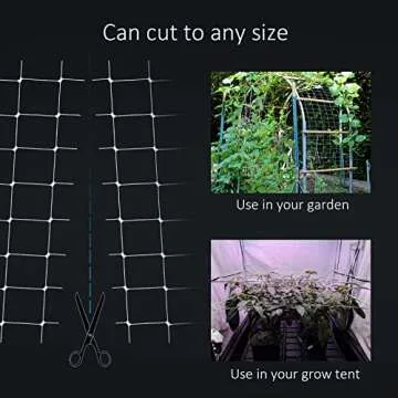 Toolazy Plastic Trellis Netting - 47''x328',Heavy-Duty Garden Netting Roll for Climbing Plants, Melons, Vegetables, and Grape Racks, Perfect for Hydroponic Gardening