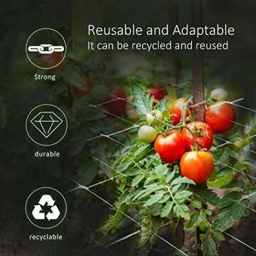 Toolazy Plastic Trellis Netting - 47''x328',Heavy-Duty Garden Netting Roll for Climbing Plants, Melons, Vegetables, and Grape Racks, Perfect for Hydroponic Gardening