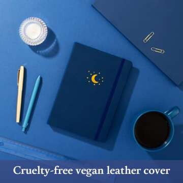 Yop & Tom Bullet Dotted Journal (A5) - Moon and Stars - Dot Grid Notebook With Extra Thick Paper (16...