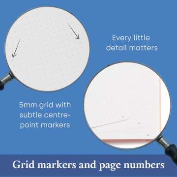 Yop & Tom Bullet Dotted Journal (A5) - Moon and Stars - Dot Grid Notebook With Extra Thick Paper (160 GSM) - Midnight Blue