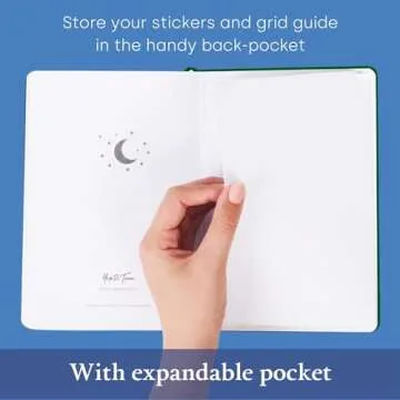 Yop & Tom Bullet Dotted Journal (A5) - Moon and Stars - Dot Grid Notebook With Extra Thick Paper (160 GSM) - Midnight Blue