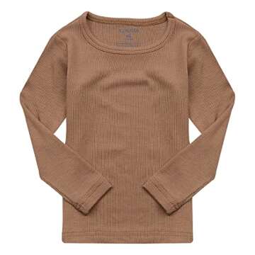 AVAUMA Baby Boys Girls Pajama Set Kids Toddler Snug fit Ribbed Sleepwear pjs for Daily Life Style (JM/Camel(L))