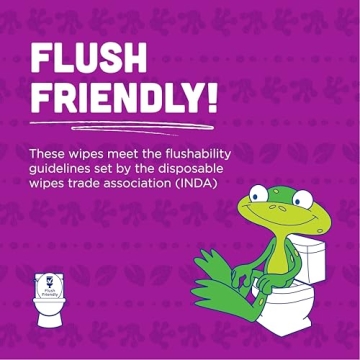 Flushable Wipes for Kids - Kandoo, 200 Count, Hypoallergenic