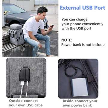 YALUNDISI Vintage Backpack for Men Women Laptop Backpack Bookbags College Backpack 16 inch Grey