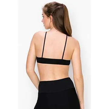 Kurve High Neck Bralette, UV Protective Fabric UPF 50+ (Made with Love in The USA), Black, X-Small/Medium