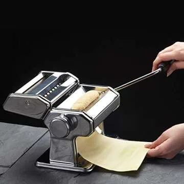 GOURMEX Stainless Steel Pasta Maker with Adjustable Settings