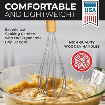 Kaluns Silicone Kitchen Utensils Set, Premium Non Stick Silicone Cooking Utensils Set - 21 Pcs Wooden Handle Silicone Spatula Set 446°F Heat Resistant - Kitchen Gadgets Home Essentials