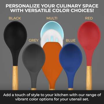 Kaluns Silicone Kitchen Utensils Set, Premium Non Stick Silicone Cooking Utensils Set - 21 Pcs Wooden Handle Silicone Spatula Set 446°F Heat Resistant - Kitchen Gadgets Home Essentials