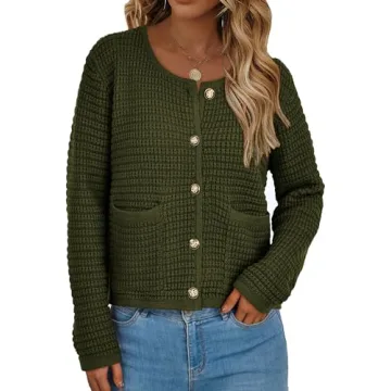 PRETTYGARDEN Chunky Knit Cardigan for Women Stylish Layers