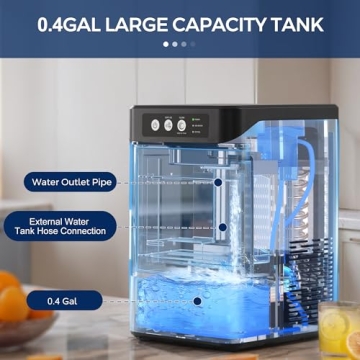 Nugget Ice Maker Countertop for Chewable Ice, 41Lbs/24H, One-Touch Fast Ice in 6 Mins, Self-Cleaning & Ultra Quiet for Home, Office, Party