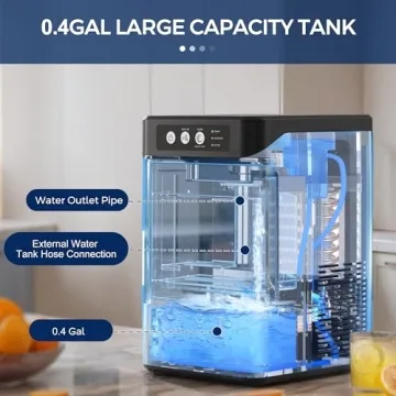 Nugget Ice Maker Countertop for Chewable Ice, 41Lbs/24H, One-Touch Fast Ice in 6 Mins, Self-Cleaning & Ultra Quiet for Home, Office, Party