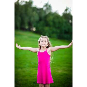 Made in USA Big Girls' Summer Dress Cami Camisole Spaghetti Strap Maxi Slip No Sleeve Dress for Sens...