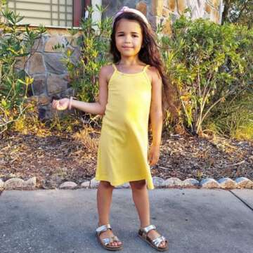 Made in USA Big Girls' Summer Dress Cami Camisole Spaghetti Strap Maxi Slip No Sleeve Dress for Sensitive Skin or SPD Sensory Friendly, Elf w/Matching Stitch, 14