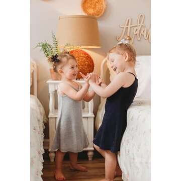 Made in USA Big Girls' Summer Dress Cami Camisole Spaghetti Strap Maxi Slip No Sleeve Dress for Sensitive Skin or SPD Sensory Friendly, Elf w/Matching Stitch, 14