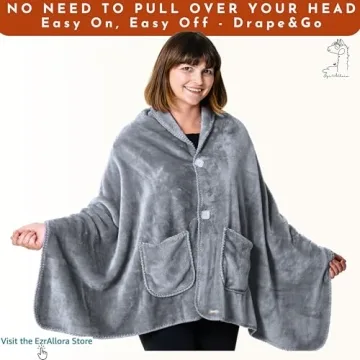 EzrAllora Fleece Poncho Blanket - Cozy & Versatile