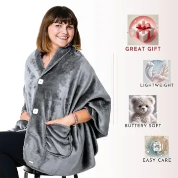 EzrAllora Fleece Poncho Blanket - Cozy & Versatile