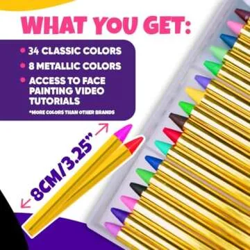 Blue Squid Face Paint Crayons - 42pcs for Kids Fun