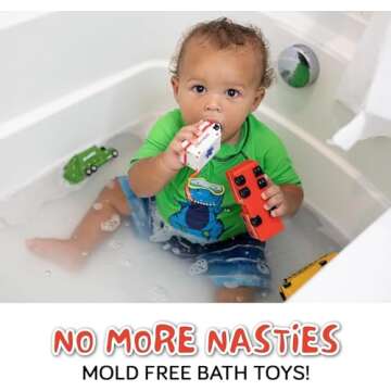 SplashEZ Mold Free Bath Toys for Babies & Toddlers - Fun Water Vehicles