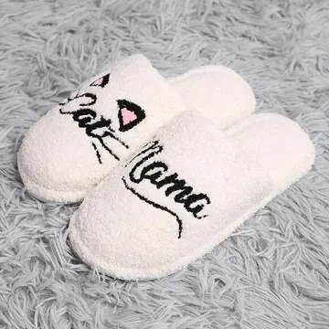 MIRMARU Women's Animal Print Comfort Fuzzy Slippers