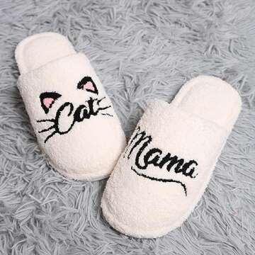 MIRMARU Women's Animal Print Comfort Fuzzy Slippers