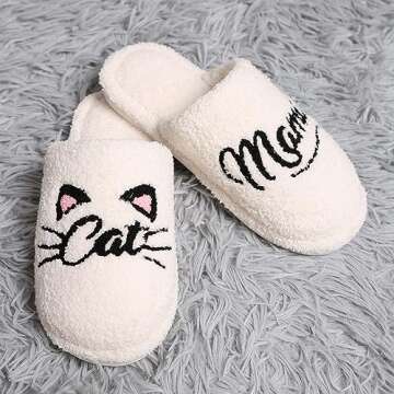 MIRMARU Women's Animal Print Comfort Fuzzy Slippers