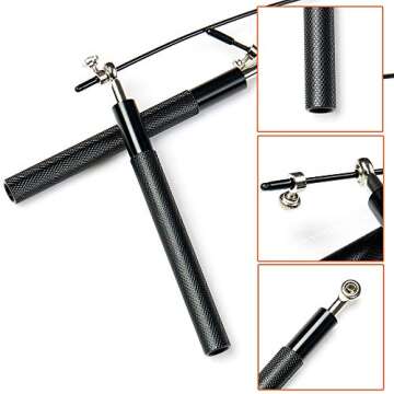 Speed Skipping Rope Adjustable Jumping Rope with Aluminum Handle and Ball Bearing Tangle-Free Exercise Rope for Fat Burning Exercises, Cross Fit Training, Fitness, Exercise