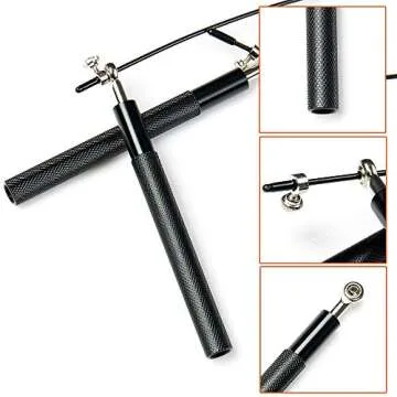 Speed Skipping Rope Adjustable Jumping Rope with Aluminum Handle and Ball Bearing Tangle-Free Exercise Rope for Fat Burning Exercises, Cross Fit Training, Fitness, Exercise