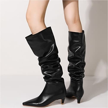 Stylish Comfort Kitten Heel Knee High Boots for Women