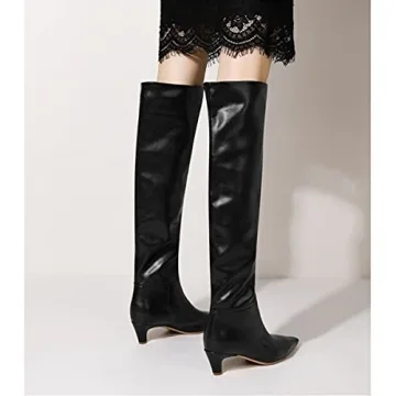 Stylish Comfort Kitten Heel Knee High Boots for Women