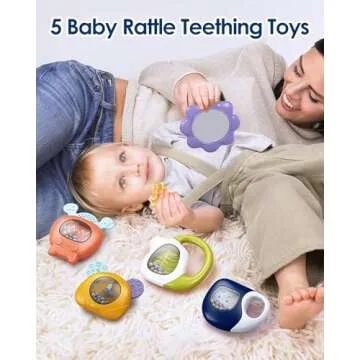 dearlomum Baby Play Mat Baby Gym,Funny Play Piano Tummy Time Baby Activity Mat with 5 Infant Sensory Baby Toys, Music and Lights Boy & Girl Gifts for Newborn Baby 0 to 3 6 9 12 Months (Blue)