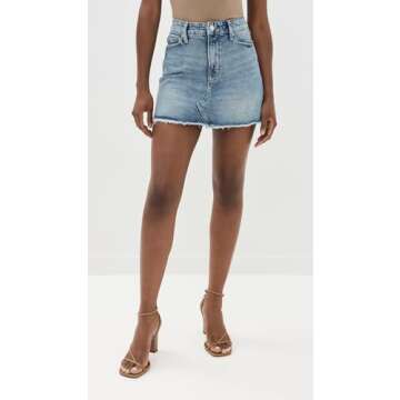 Good American Women's Denim Uniform Mini Skirt, Indigo734, Blue, 0