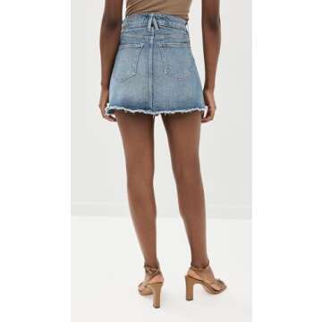 Good American Women's Denim Uniform Mini Skirt, Indigo734, Blue, 0