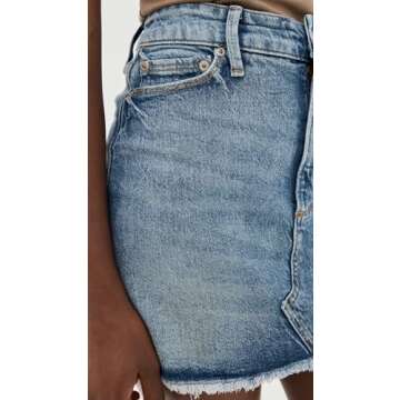Good American Women's Denim Uniform Mini Skirt, Indigo734, Blue, 0