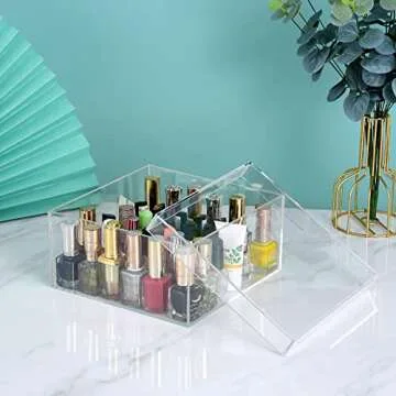 Dayaanee Clear Acrylic Box with Lid, Clear Acrylic Plastic Square Cube containers Storage Box 7.9x7.9x3.9Inches/200X200X100mm for Candy Pill and Tiny Jewelry