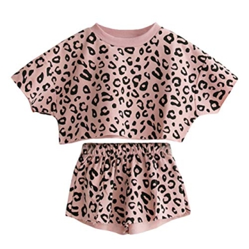 Toddler Baby Girls Leopard Print Summer Clothes Set