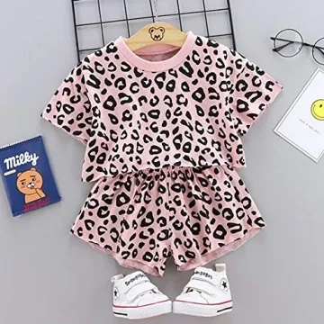 Toddler Baby Girls Leopard Print Summer Clothes Set