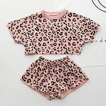 Toddler Baby Girls Leopard Print Summer Clothes Set
