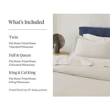 Coyuchi Cloud Brushed Organic Flannel Sheet Set, Pale Gray Heather (Queen)