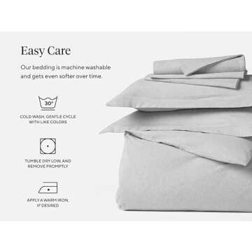 Coyuchi Cloud Brushed Organic Flannel Sheet Set, Pale Gray Heather (Queen)