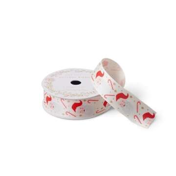 RIFLE PAPER CO. Be Merry & Bright Ribbon Set, Christmas Holiday Wrapping Supplies for Presents and Gifts, Decorative Design for Bows, Bouquets, Curling and Décor