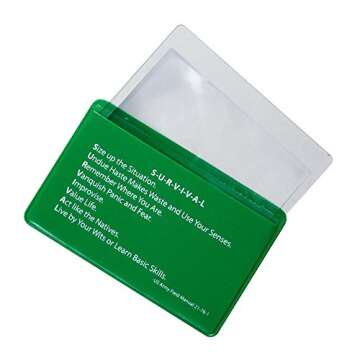 5col Survival Supply Fresnel Lens 4-Pack Credit Card Size Pocket Magnifier & Firestarter