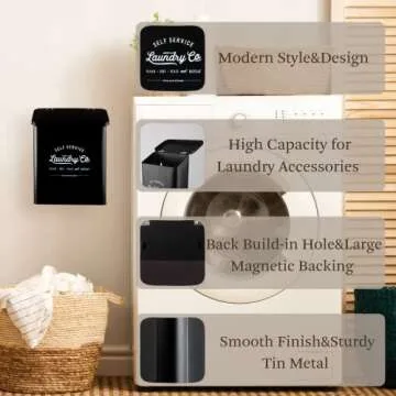 Stylish MONJITA Magnetic Lint Bin for Efficient Laundry Organization